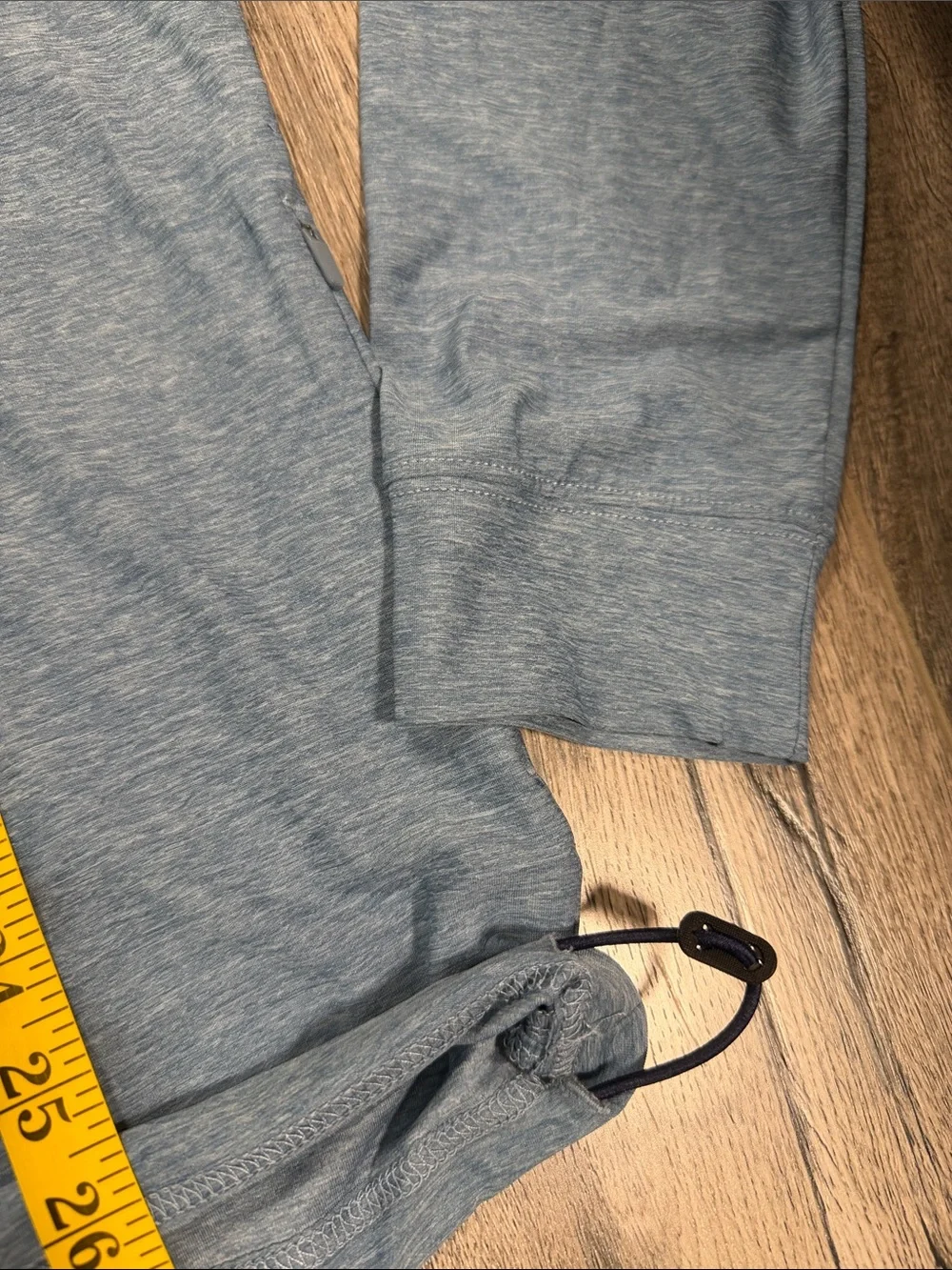 Men's Heather Blue Zip-Front Performance Pullover